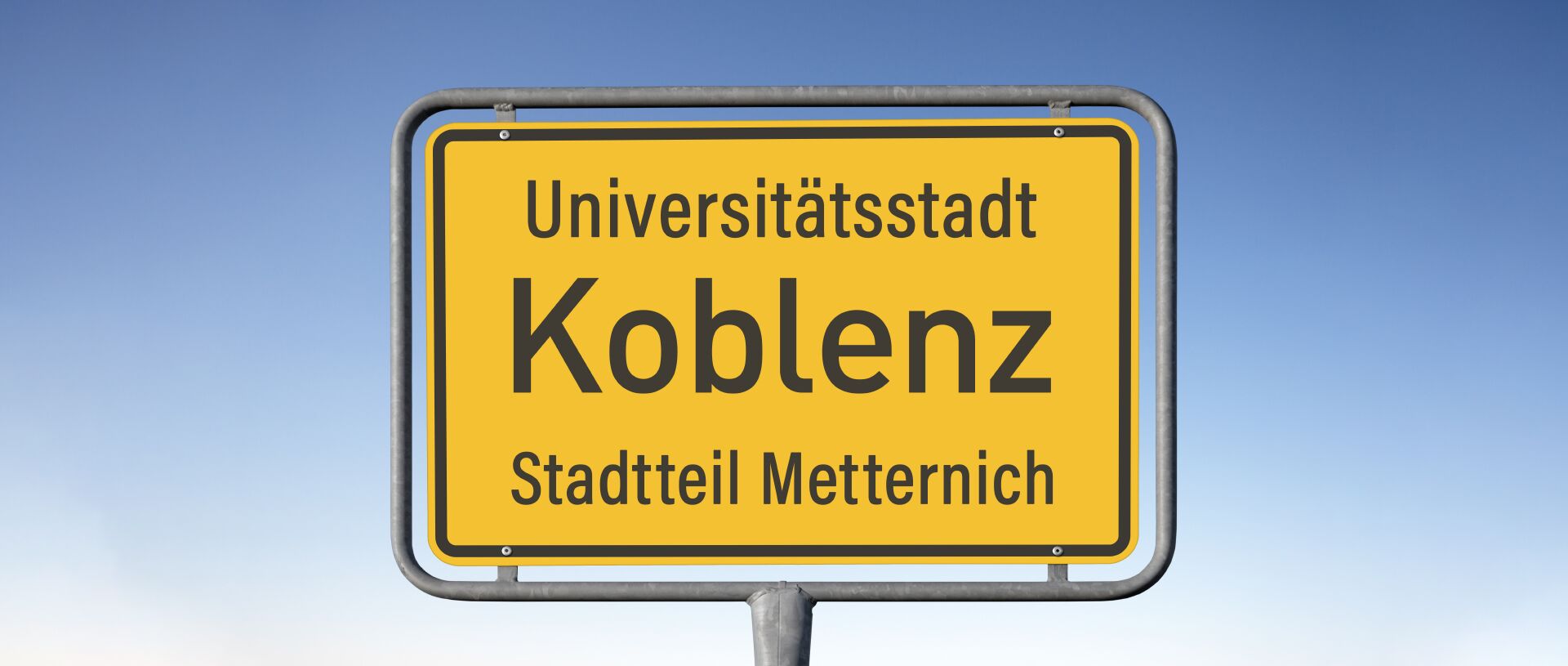 Ortstafel Universitätsstadt Koblenz, Stadtteil Metternich, (Symbolbild)
